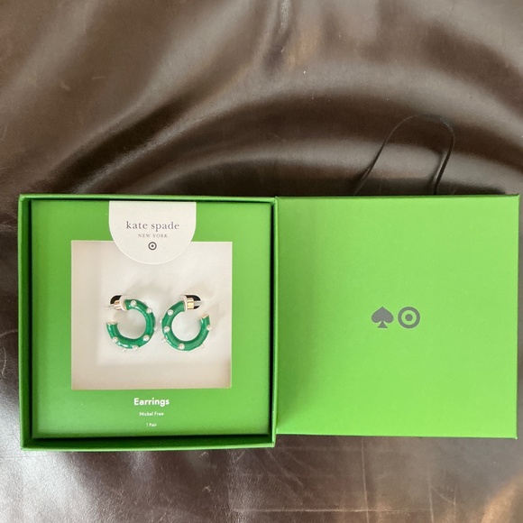 Target x Kate Spade - Green & Pearl Hoops (Ready to Ship) - Picture 2 of 2